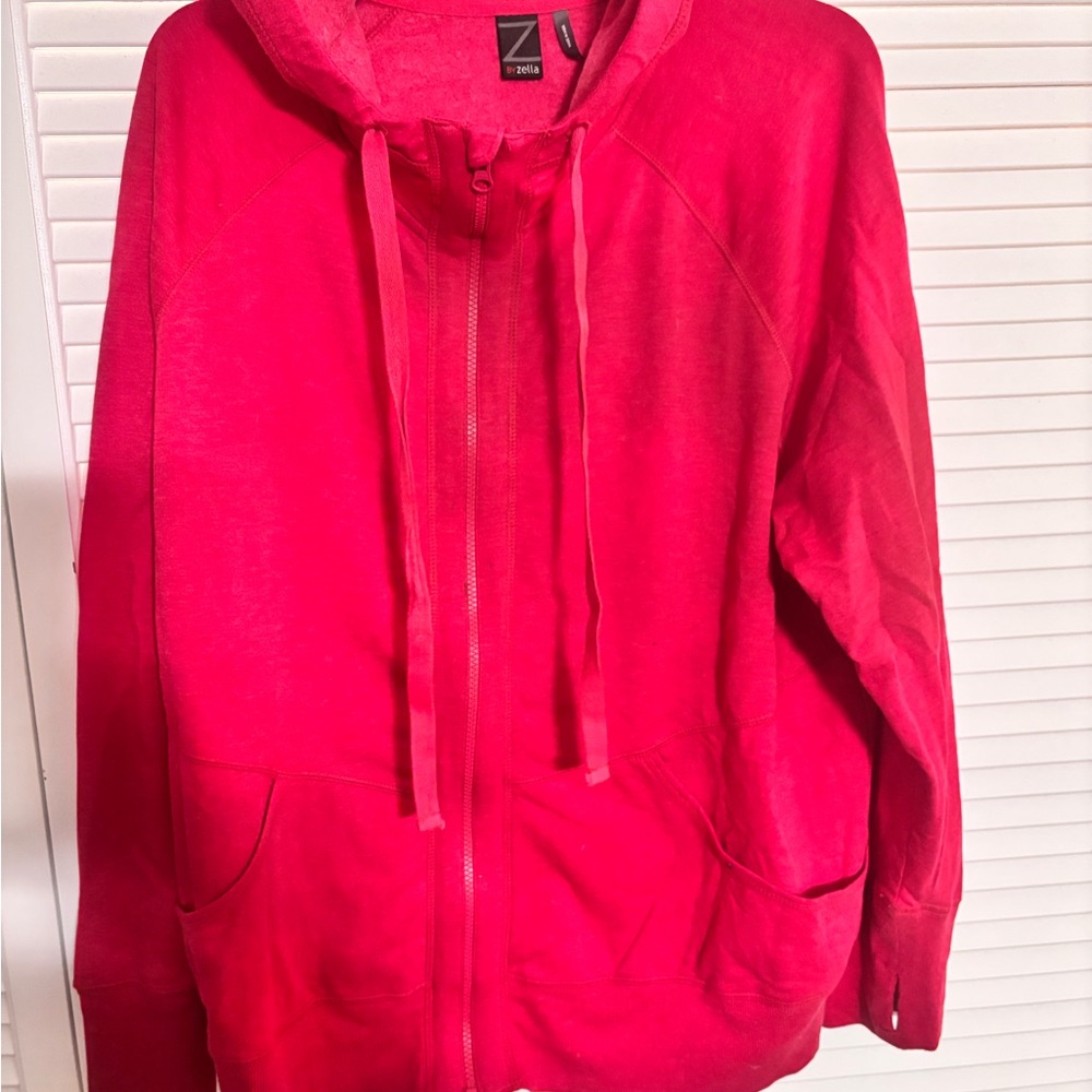 Bright Pink Zip-Up Hoodie